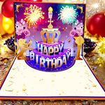 APOTODITO Pop Up Birthday Card for Kids, 3D Birthday Card with Light and Music, Card with Interactive Candle, Birthday Gift for Kids Son Daughter Children Women Men