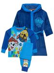 Paw Patrol Dressing Gown And Pyjamas For Kids | Chase, Rubble and Marshall Hooded Dressing Gown And Pyjamas For Boys | Blue 2-3 Years