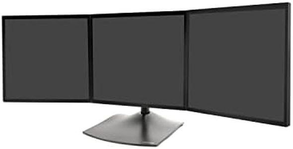 Ergotron DS100 Triple-Monitor Desk Stand - Stand for triple flat panel - aluminium, steel - black - screen size: up to 21"
