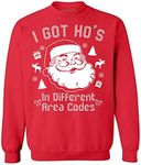 Awkward Styles Awkwardstyles I Got Hos in Different Area Codes Sweater Ugly Christmas Crewneck 2XL Red