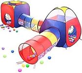 EocuSun Kids Play Tent Pop Up Tent 4 in 1 Tent Playhouse Crawl Tunnel Ball Pit Indoor Outdoor Playground with Zipper Storage Bag for Boys Girls Babies Toddlers Children Tent