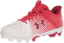 Under Armour Men's Leadoff Low Rubber Molded Baseball Cleat Shoe, (600) Red/White/Stadium Red, 12.5