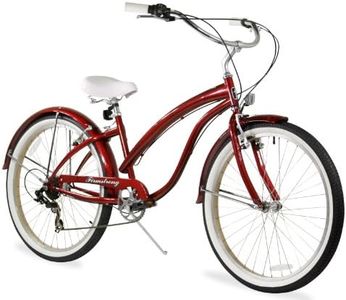 Firmstrong Bella Fashionista Women's Beach Cruiser Bicycle, 7 Speed Bicycle, 26 Inch Wheels, Burgundy