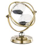 SuLiao Hourglass 60 Minute, 720° Rotating Black Sand Timer Clock, Reloj De Arena 1 Hora, Vintage Brass One Hour Glass Sandglass for Gifts, Home, Desk, Office Decor