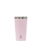 Mizu 16 oz Stainless Steel Tumbler - Double Wall Vacuum Insulated with Sip Through Lid - BPA Free - Soft Pink