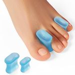 Welnove Upgraded Gel Toe Separators - 12 Pack Bunion Pads - Toe Spacers for Straightening Overlapping Toes, Bunions, Calluses (Blue)