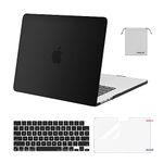 MOSISO Compatible with MacBook Air 15 inch Case 2023 2024 Release M3 A3114 M2 A2941 with Liquid Retina Display&Touch ID, Plastic Hard Shell&Keyboard Cover&Screen Protector&Storage Bag, Black