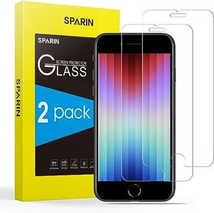 SPARIN Protector de Pantalla para iPhone SE 2022/2020 y iPhone 8/7/6s, 2 Pack Cristal Templado para iPhone SE 3/2, 9H Dureza, Alta Definicion