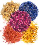 A D Food & Herbs Combo of Dried Safflower/Rose/Blue Corn Flower/Chamomile/Calendula Flower Petals Aromatic Edible for Homemade Lattes, Tea Blends, Bath Salts, Gifts, Crafts each pack (20 Gms)
