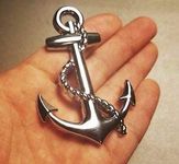 VRT 3D Anchor Navy Boat, Ship Pirate Hook Metal Logo Sticker Badge (Silver)