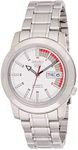 Seiko Men's SNKK25 5 Stainless Steel White Dial Watch, Skeleton/White, Self Winding Automatic,Self-winding