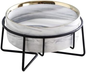 Kosoa Dazzling Ceramic Elevated Pet Bowls, Dog & Cat Food & Water Bowl Stand, Indoor, Pink