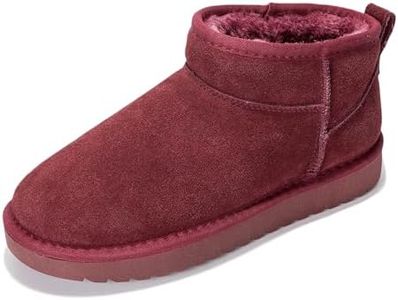 Project Cloud 100% Genuine Leather Ankle Boots for Women - Water Resistant with Memory Foam Insole Winter Boots for Women - Trending Shoes & Comfortable Women's Ankle Boots (Hippy, WINESUEDE, 6.5)