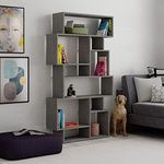 HOCUS PICUS 6 Tier Bookcase 96x26x169cm - Many Colour Options - Living Room Furniture - Easy to Assemble - Book Storage - Display Unit (Retro Grey)