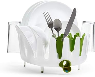 Chef'n Plastic 401-281-004 DishGarden Dish Rack, 14 x 13.25 x 6.5 inches, White/Green