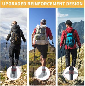 COVACURE Lightweight Collapsible Walking Poles, 2-Pack – 7075 Aluminum, Foam Grip, 100-120cm