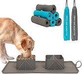 RedHooS Portable Pet Bowl Collapsible Silicone Dog Bowl & Cat Travel Bowl Water & Food Bowl Foldable Double Traveling Dog Water Bowls Pet Feeding Bowl Spill-Proof Placemat for Traveling, Camping 1Pc