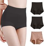 woooyea C Section Underwear Postpartum Full Coverage Cotton Briefs 3 PACK, Black+black+tan (Full Coverage), 8