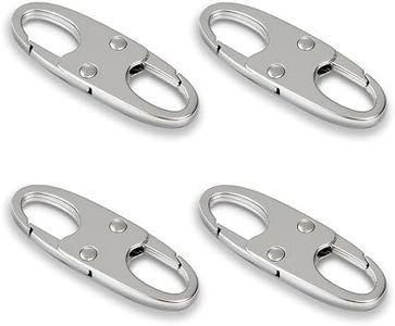Zelin Anti Theft Zipper Clips Double Opening Small Carabiner Clips, 4Pcs Elegant Zinc Alloy Zipper Pull Replacement for Travel, Commuting and Camping (Frost Silver)
