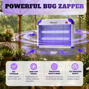 ASPECTEK 20W Electric Bug Zapper – Indoor Insect Killer