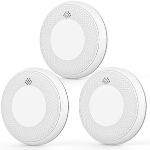 Runidur Fire Alarms Smoke Detectors, Smoke Alarm Battery Operated, 10-Year Product Life, Fire Alarm with Test Button Photoelectric Technology Fire Detectors 3 Pack