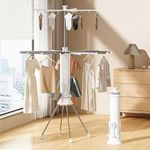 Butterthief Octopus Style Foladable Cloth Drying Rack | Lightweight & Multi Way Rotatable Cloth Drying Stand | Compact & Space Saver for Home Balcony and Indoor Laundry Use (White)