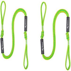 MOPHOEXII Premium Bungee Dock and Anchor Line Stretches 4-5.3 ft-Absorbs Shock to Cleats, Docks, Pylons, and Anchors. Reduces Pull for Your Boat, SeaDoo，Pontoon, PWC, Jet Ski, Kayak (Green-2pcs)