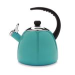 Farberware Dome Tea Kettle, Whistling Teapot, Stovetops Friendly, Stainless Steel, BPA-Free, Rust-Proof, Cool Handle, 3 qt, 12 Cup Capacity, Aqua