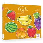 TOYKRAFTT 3 Piece Puzzles for Kids Age of 2-3 Years| Fruit Puzzles for Toddlers Boys Girls | Educational Toys My First Fruits Jigsaw Puzzle