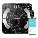 Healthkeep Smart Body Fat Scale with 13 Body Composition Metrics, Smart Digital Bathroom Weighing Scale Compatible with iOS Android, Max 400lb/180kg, Black Marble