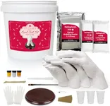 Falling in Art Hand Casting Kit Couples - Keepsake Plaster Hand Mold Kit for Family, Kids, Adults with Large Bucket, Gloves, Powder Materials, Color Paints, Wooden Base