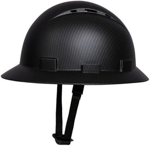 SRSAFETY Full Brim Hard Hat Carbon Fiber Design 6 Point Adjustable Ratchet Suspension OSHA Approved ABS Work Helmet for Men&Women ANSI Z89.1 Type I Class C (Matte Black)