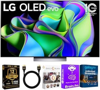 LG 55-Inch OLED C3 HDR 4K Smart OLED TV Bundle - 120 HZ Refresh Rate + UAX 4K HDMI 2.0 Cable + CPS 24 Months Protection and Streaming Kit with Alexa