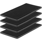 Rubber Service Bar Mat, Anti-slip12" x 6" Rubber Bar Spill Mat, 4 Pcs Premium PVC Pad for Kitchen, Restaurant, Countertop, Hotel, Beverages