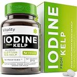 Iodine Supplement from Wild Grown Sea Kelp 150 mcg - Pure Iodine Sea Kelp for Immune System, Thyroid Support, Energy, Metabolism with Antioxidants, 90 Vegan Iodine Tablets