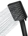 Newentor Shower Head High Pressure with 6 Spray Modes, Power Shower Head, Large Water Saving Shower Head Black