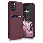 kwmobile Case Compatible with Apple iPhone 12 / iPhone 12 Pro Case - TPU Phone Cover with Credit Card Holder - Tawny Red