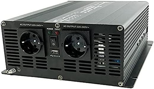 SOLARTRONICS Spannungswandler NM2000 12V 2000 Watt SCHWARZ - 4000 Watt Spitzenleistung - Wechselrichter 12v auf 230v - Blei- oder AGM-Batterie kompatibel - mit Schuko- & USB Anschluss
