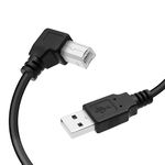 USB Printer Cable YACSEJAO 90 Degree USB 2.0 A Male to B Male Printer Scanner USB B Cable Cord with 480Mbps High Speed Printing, 1.5M(Right Angle)