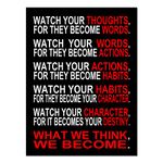 Wieco Art - Watch Your Thoughts Motivational Classroom Poster Modern Canvas Prints Wall Art Paintings for Home Office Living Room Decorations