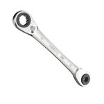 WIESEMANN 1893 Reversible 4-in-1 Double Ring Ratchet Spanner with 10, 13, 17, 19mm with 72 Teeth Made of Chrome-Plated CV Steel I Ratchet Ring Wrench from I 81031