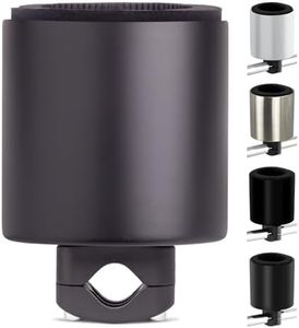 Kroozie XL- Flat Black Bike Cup Holder - Handlebar Cup Holder for Bike, Scooter, Electric Bike, Bicycle, Wheelchair, Boat, Treadmill and More