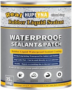 Rubber Liquid Waterproof Sealant, Hupeyna 35 oz Waterproof Patch & Seal Waterproof Coating, Multi-Surface Leak Repair Indoor & Outdoor Coating Cloud Gray Rubber Coating, Roof Liquid Foundation Sealant