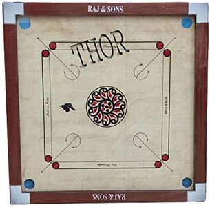 THORINSTRUMENTS Carrom Board Game Tournament Ply Wood with Coin & Striker International Carrom World Cup
