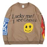 Chainsaw Man Novelty Hoodies Graphic Crewneck Sweatshirt Hip Hop Long Sleeve Vintage Oversized Streetwear for Men Women Teens, 19124 Khaki, X-Large