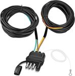 26FT Trailer Wiring Harness Kit, 4 Pin 5 Wire Trailer Wiring Harness, Boat Trailer Wiring Harness, 5 Wire 4 Pin Flat Trailer Connector, for Connection of Tail Lights, Brake Lights and Turn Signals