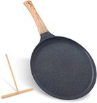 Innerwell Nonstick Crepe Pan, 11 Inch Granite Coating Flat Skillet Dosa Tawa Tortilla Pan for Roti, Comales para Tortillas Pancake Pan, Induction Compatible, PFOA Free