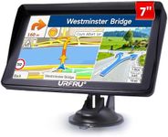 URFRU 7-Inch GPS Navigator for Car Truck RV, 2025 Offline Maps with Lifetime Free Updates, Touchscreen Sat Nav, Voice Guidance, Speed & Traffic Alerts, Custom Truck Routing