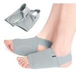 QUIQSHIPP Flat Foot Arch Support for Men & Women | Medial Arch Support for Flat Feet Correction Sleeve with Cushion | Plantar Fasciitis Leg Foot Pain Relief Product | Free Size - 1 Pair