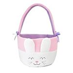 Plushible Bunny Easter Basket with Handle - Ideal for Baby's 1st Easter, Toddlers, Boys, and Girls of All Ages, Perfect for Gifts and Treats